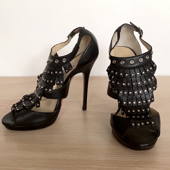 Jimmy Choo black leather high heels shoes for women size 36 - Picture 4 of 12